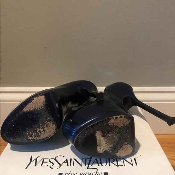 YSL Saint Laurent Leather Tribute 105 Platform Pumps Shoes. - Picture 5 of 6